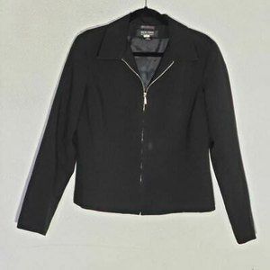 New York & Company Womens City Stretch Softshell Jacket Black Zip Up Collar 12